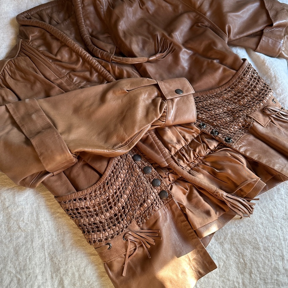 Women's Tan Leather Jacket